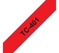 Cassetta Nastro Pour Étiquetage BROTHER TC-401 Original - Noir Sur Rouge, Lami