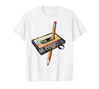 Cassette à Crayons Old School Music Lovers Party années 80 90 T-Shirt Graphique avec Valeur