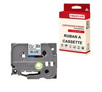 Cassette à Ruban étiqueteuse TZE-555 (Blanc - Bleu) 24 mm * 8 m Compatible pour Brother P-Touch D600, E550WVP, D800W, H500, P75