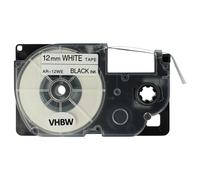 Cassette à ruban vhbw 12mm pour Casio KL-P1000, KL-820, KL-7400, KL-200E, KL-8100, KL-8200, KL-C500, CW-L300. Remplace: XR-12WE, XR-12WE1.