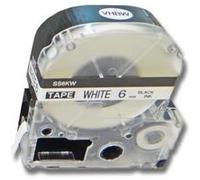Cassette à ruban vhbw 6mm pour Epson LabelWorks LM-700, LW-300, LW-400, LW-500, LW-900P. Remplace: LC-2WBN, SS6KW. G
