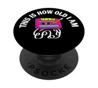 Cassette Audio Tape 80s Retro Music Old Mix Pencil PopSockets PopGrip Adhésif