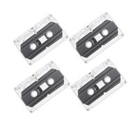 Cassette Audio Vierge 30 Min, Lot de 4 Boîtier Transparent | Plastique Noir, Coque Rigide Transparente, pour Enregistreurs Portables et Lecteurs de Cassette, Style Rétro