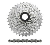 Cassette avec chaîne Sunrace M96 11-34 Shimano Nickel Argenté