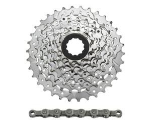 Cassette avec chaîne Sunrace M96 11-34 Shimano Nickel Argenté