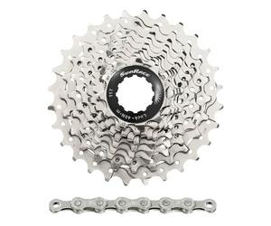 Cassette avec chaîne Sunrace Rs1 11-28 Shimano Argenté