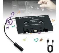 Cassette Bluetooth pour voiture : adaptateur de cassette 5.0 pour autoradio, cassette Bluetooth, adaptateur de cassette sans fil vers adaptateur auxiliaire pour smartphone, lecteur CD, adaptateur de