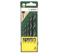 Bosch Accessories 2609255214 Jeu de forets pour le bois 5 pièces 4 mm, 5 mm, 6 mm, 8 mm, 10 mm tige cylindrique 1 set