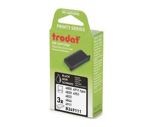 Cassette d'encrage Trodat Printy 6/4911 - noire - Lot de 3