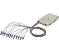 Cassette dépissure fibre optique (FO) Digitus Spleißkassette mit 12 Pigtails, vormontiert, LC, OM4 beige