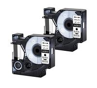 Cassette d'étiquettes de rechange pour Dymo d1 6 mm x 7 m 43613 S0720780, compatible avec LabelManager 160 210D 360D 280 500TS Pnp LabelPoint 100 150 200 250 300 Noir sur blanc, 2 rubans d'étiquettes