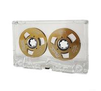 Cassette double face vide en matériau ABS, 50 minutes d'enregistrement pour la musique, la voix et l'audio, compatible avec les enregistreurs MiniDisc personnels, compact 13 x 8 x 3 cm (doré)