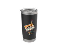Cassette et crayon vintage Nostalgie Party années 70 80 90 Gobelet isotherme en acier inoxydable double paroi
