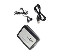 Cassette portable vers lecteur MP3 avec capture USB, lecture automatique ou manuelle, lecteur de cassettes compactes, alimentation USB ou batterie, design léger, blanc pour numériser de vieilles