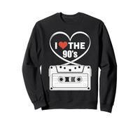 Cassette rétro années 90 avec Inscription « I Love The 90s » en Forme de cœur Sweatshirt