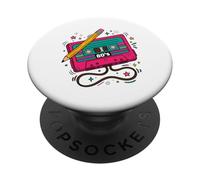 Cassette rétro des années 80 avec graphisme esthétique PopSockets PopGrip Adhésif