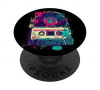 Cassette rétro en Vinyle Musique 80's Vibes PopSockets PopGrip Adhésif