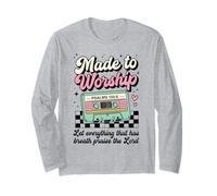 Cassette rétro Faite pour Adorer Les psaumes 150:6 Musique chrétienne Manche Longue