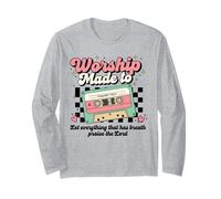 Cassette rétro Faite pour Adorer Les psaumes 150:6 Musique chrétienne Manche Longue