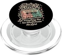 Cassette rétro Faite pour Adorer Les psaumes 150:6 Musique chrétienne PopSockets PopGrip pour MagSafe