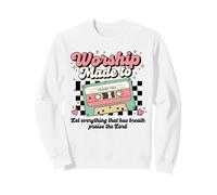 Cassette rétro Faite pour Adorer Les psaumes 150:6 Musique chrétienne Sweatshirt