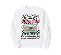 Cassette rétro Faite pour Adorer Les psaumes 150:6 Musique chrétienne Sweatshirt