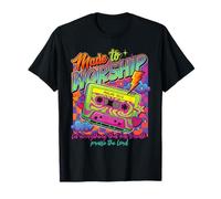 Cassette rétro Faite pour Adorer Les psaumes 150:6 Musique chrétienne T-Shirt
