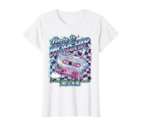 Cassette rétro Faite pour Adorer Les psaumes 150:6 Musique chrétienne T-Shirt Graphique avec Valeur, Femme, Blanc, XS
