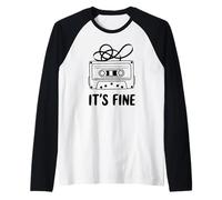 Cassette rétro It's Fine 80s Music Lover Manche Raglan