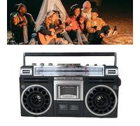 Cassette RéTro Style AnnéEs 80 avec Radio AM/FM,Enregistreur de Bande RéTro,Lecteur Cassette Boombox Retro,Lecteur de Cassettes Enregistreur,Lecture de Bande/USB,pour les Petites FêTes,Spe(Color:noir)