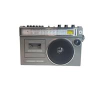 Cassette RéTro Style AnnéEs 80 avec Radio Am/Fm,Lecteur Cassette Boombox Retro,Enregistreur de Bande RéTro,Fonction de Transcription,Appareil Intelligent Connectable,pour la Maison,Squa(Color:gris)