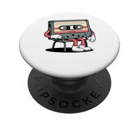 Cassette Tap Player Retro Music Vintage Musicien Old Mixtape PopSockets PopGrip Adhésif