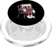 Cassette Tap Player Retro Music Vintage Musicien Old Mixtape PopSockets PopGrip pour MagSafe