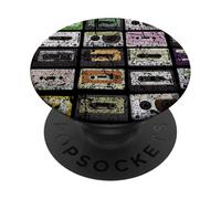 Cassette Tapes Musique des années 80 Look Vintage Vieilli PopSockets PopGrip Adhésif
