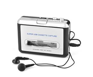 Cassette to MP3 Converter, Cassette Player Cassette Tape Player with Headphones, Capture Audio Music Player USB Cassette Tape to PC MP3 CD Switcher Converter, Plug and Play