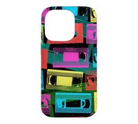 Cassette VHS - Couleurs Pop rétro des années 1980 Coque pour iPhone 14 Pro
