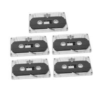 Cassettes Audio Vierges 5 Pièces en Plastique, pour Enregistrement | Boîtier Plastique Transparent Inclus, Style Rétro Vintage, Usage DIY et Voix, Lot Pratique pour Amis et Famille