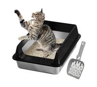 Cassettes pour animaux de compagnie pour chats - plateau à bords hauts, boîte pour chatons semi-fermée, anti-goutte, support facile à nettoyer | fiable pour an