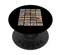 Cassettes - Rétro années 80 Throwback Vintage Party 80s Musique PopSockets PopGrip Adhésif