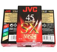 Cassettes vhsc neuves EC 45 video K7 vierge JVC Lot:3 p. camescope stock France
