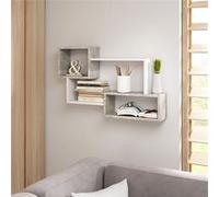 CASSI - Étagère murale - blanc / béton Blanc et béton G