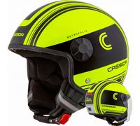 Cassida JetHelm Handy Metropolis Safety jaune fluo/noir/gris XS (53 - 54cm) + cagoule