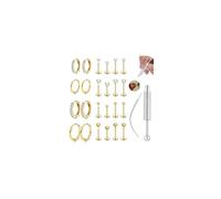 CASSIECA 12Pairs Boucles d'Oreilles Femme Piercing Oreille Acier Inoxydable Boucle d'Oreille Plaqué Or 14K Piercing Cartilage Conch Helix Tragus Hypoallergénique Bijoux Femme