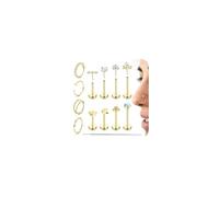 CASSIECA 21Pcs 16G Piercing Tragus Or Piercing Nez Acier Chirurgical Piercings Oreille Piercings Helix Labret pour Femme 6/8/10/12MM