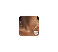 CASSIECA Chaîne Argent Femme 925 Chaine Argent Femme 925 Massif 18K Or Plaqué Collier Disque Ras de Cou Solide Fin Chaine sans Pendentif Largeur 1.2mm Longueur 46cm