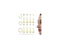 CASSIECA Labret Levre Acier Inoxydable Piercing Tragus Nez Oreille Helix Conch Cartilage Medusa Hypoallergénique Percing au Nez Or 18G