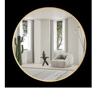 CASSILANDO de 60 cm de diamètre Miroir rond doré , miroir mural rond, grand miroir de salle de bain, miroir de courtoisie mural