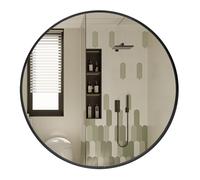 CASSILANDO de 70 cm de diamètre Miroir rond noir, miroir mural rond, grand miroir de salle de bain, miroir de courtoisie mural