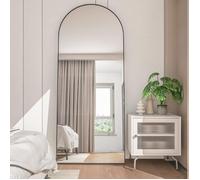 CASSILANDO Miroir arqué pleine longueur 165×60cm, grand miroir sur pied, chambre à coucher miroir mural à cadre fin