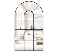 CASSILANDO Miroir mural bombé pour fenêtre - 105 x 60 cm - Miroir décoratif - Miroir vanité pour salle de bain, chambre à coucher, salon, vitre de fenêtre, miroir de ferme pour décoration murale, noir